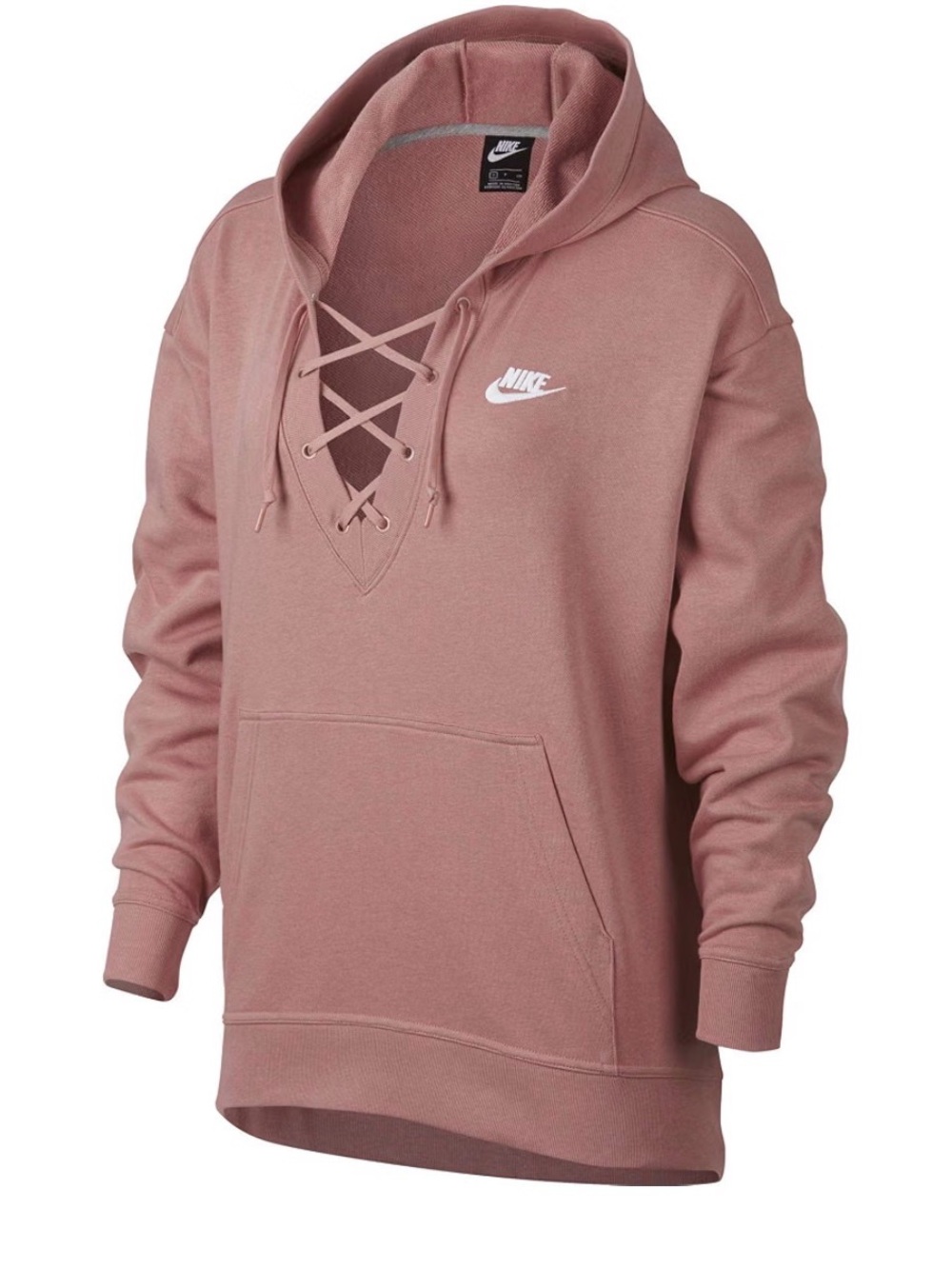 Nike Women’s Club Blush Pink Lace Up Hoodie XS